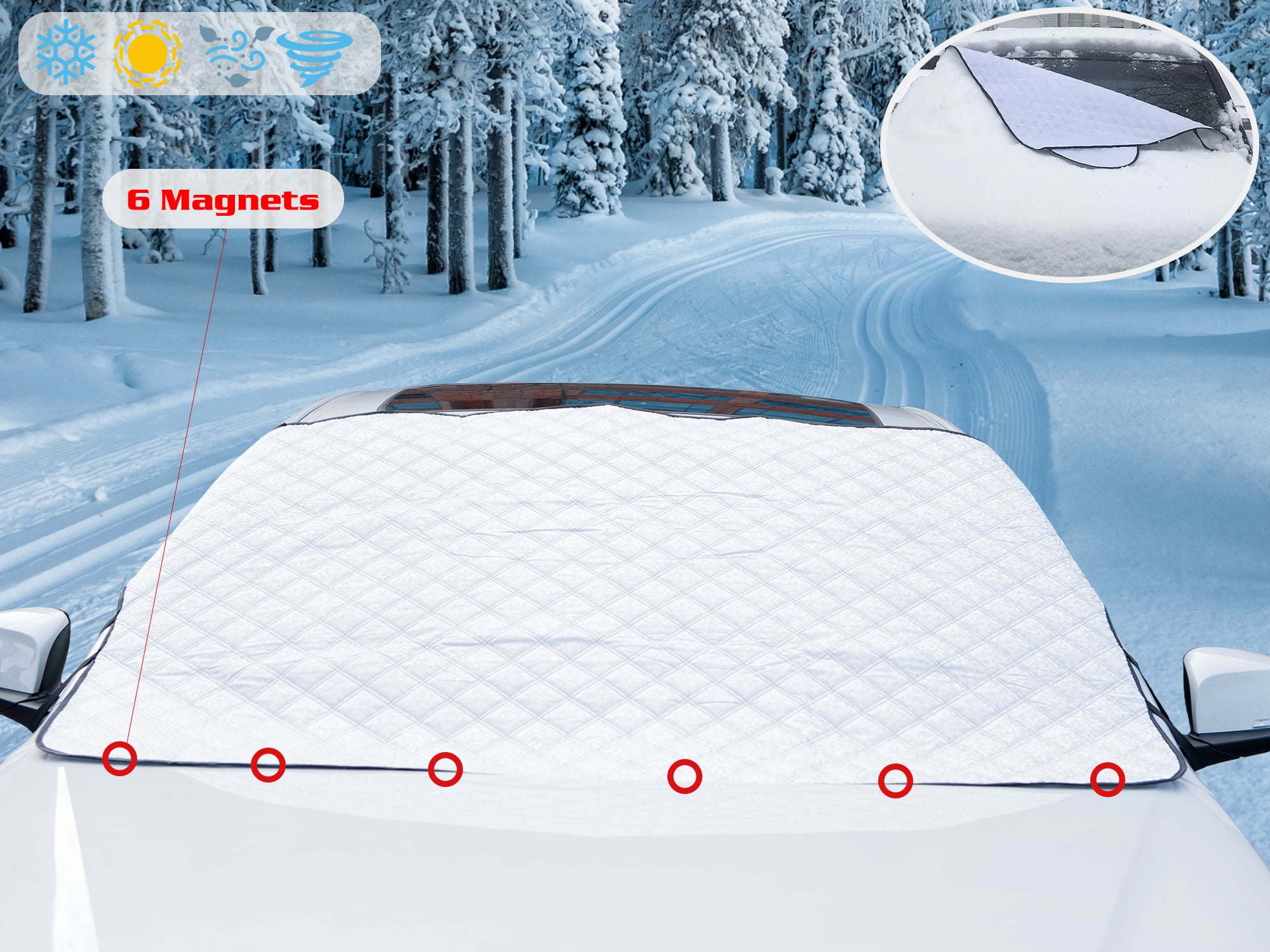 Custom Text Car Windshield Snow Cover, Fit with all car, Large Windshi