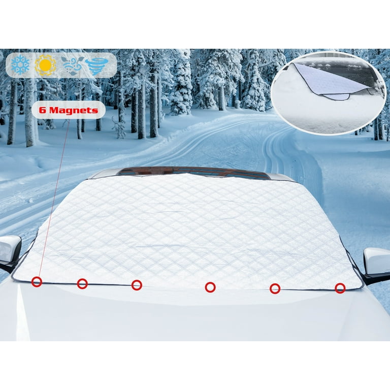 Premium Snow Windshield Cover by Glare Guard | Car Windshield Snow Cover for Ice, Sleet, Hail & Frost Protection | Universal 80in x 40in Frost-Guard