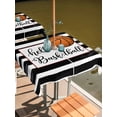 thumbnail image 2 of Outdoor Tablecloth with Umbrella Hole for Patio/Picnic/Party/Camping, Black White Striped Waterproof Table Cloth Square Cover Washable, Basketball Stripes Farmhouse Art (54"x 54"), 2 of 8