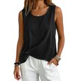 thumbnail image 6 of Oversized Linen Tank Tops for Women 2026 Summer Casual Comfy Sleeveless Linen Shirts Loose Lightweight Gauze Blouses, 2XL, 6 of 6