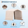 thumbnail image 3 of EastVita 6x6FT Outdoor Portable Storage Shed with Roll-Up Door Vent Khaki, 3 of 7