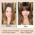 thumbnail image 5 of NAYOO Clip in Bangs - 100% Human Hair Wispy Bangs Clip in Hair Extensions, Brown Black Air Bangs Fringe with Temples Hairpieces for Women Curved Bangs for Daily Wear, 5 of 10