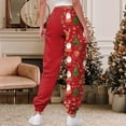 thumbnail image 4 of TTUHYWXI Christmas Pajamas Bottoms for Women Santa Claus Snowman Print Wide Leg Pj Pants with Pockets Lounge Sleepwear (Red, 3XL), 4 of 5