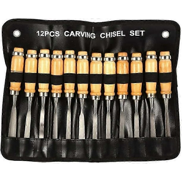 Wood Chisel Sets Wood Chisel Set Hand Tool Wood Lathe Grooving Tools Wood Rasp (12pcs)