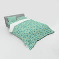 thumbnail image 3 of Ambesonne Cartoon Bedding Set 3 Pcs, Lion Drawings, Twin, Seafoam Mustard, 3 of 3