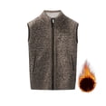 thumbnail image 2 of FRSASU Mens Full Zip Sweater Fleece Vest, Sherpa Lined Stand Collar Warm Vests with Pocket Coffee, 2 of 9