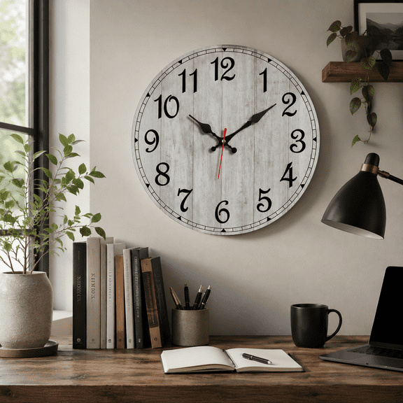 Modern Wall Clock, Silent Wall Clock Non‑Ticking, Decorative Living Room Clock, Modern Kitchen Decor Wall Art, Reloj de Pared for Home Bedroom Office Decoration, 12 Inch