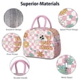 thumbnail image 4 of Lunch Bag Lunch Box for Women Reusable Insulated Lunch Cooler Bags,Large Capacity for Work Travel Picnic,Water-Resistant Multicolored Checkered Retro Lunch Tote Bag Gifts for Woman Mom Pink, 4 of 6