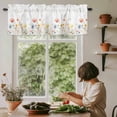 thumbnail image 6 of Spring Wildflowers Rod Pocket Curtain Valance, Watercolor Rustic Flowers Floral Leaves Farmhouse Window Valance for Living Room, Bedroom, Kitchen 42"W x 18"L, 6 of 9