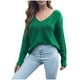 thumbnail image 2 of HongQid Women's V Neck Long Sleeve Pullover Sweater Lightweight Knit Sweaters Novelty Sweaters, 2 of 8