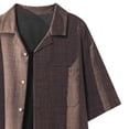thumbnail image 5 of DPTALR Men's Solid Color Summer Plus Size Short Sleeve Button Shirt Top,Coffee,Big and Tall Men L, 5 of 5