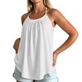 thumbnail image 3 of Halter Top with Built in Bra 2026 Trendy Spaghetti Strap Crew Neck Tunic Tops Work Shirt Workout Tops Ribbed Racerback Tank Tops Crop Tops Sleeveless Tops Casual Loose Fitted Tank Tops Cropped White, 3 of 5