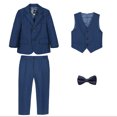 thumbnail image 2 of Hiijoy Toddler Boys Formal Suit Blazer Waistcoat Trousers Bow Tie 4Pcs Set, Sizes 3-4T, 2 of 5