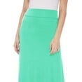 thumbnail image 6 of Moa Collection Women's Maxi Length High Waist Foldable Waistband Solid Skirt, 6 of 6