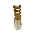 thumbnail image 2 of BLISSFUL STEP Chaussures pour Femmes Espadrilles à Lacets Sandales Compensées à Plateforme Brun 10, 2 of 8