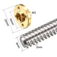 thumbnail image 2 of Uxcell 13.78''x0.08''x0.08'' Screw Rod with Copper Nut for 3D Printer  Stainless Steel Silver Tone 1pcs, 2 of 5