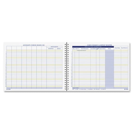 Adams Check Payment and Deposit Register, , 8.5 x 11 Inches, White (AFR60)