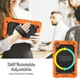 thumbnail image 3 of for Lenovo Tab M8 HD 4th Gen 2023 (TB-300XU TB-300FU) 8 inch Heavy Duty Shockproof Protective Rugged Case with Screen Protector Stand and Hand Strap Shoulder Strap,Black + Orange, 3 of 8