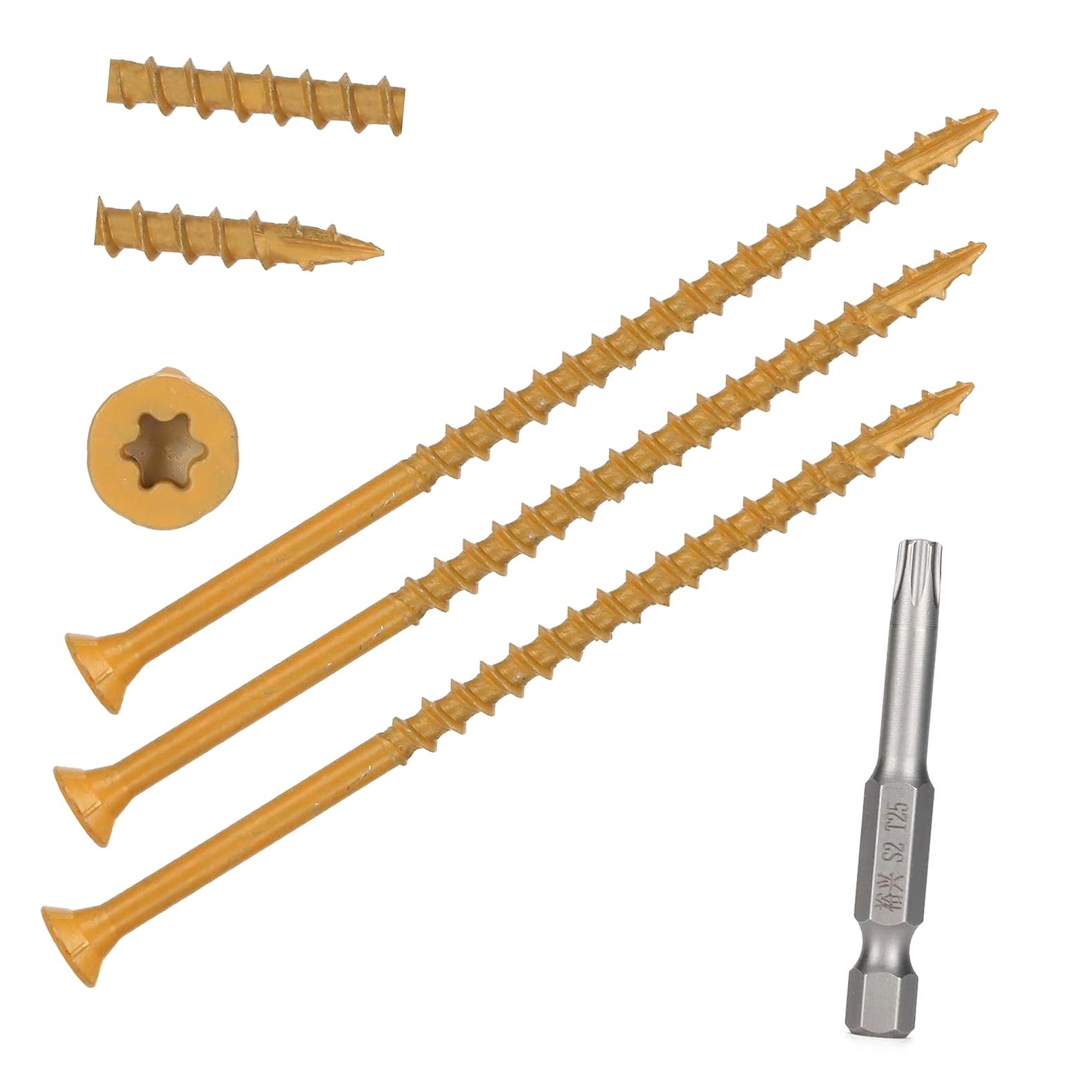 Stainless Steel Deck Screws – #10 X 2" Torx Drive (350 Pack – 3 Lbs) – 304 Grade, Rust-Resistant For Outdoor Use