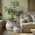 thumbnail image 5 of LuxenHome Off White Rustic Cauldron MgO Planter Pot, 5 of 11