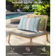 thumbnail image 4 of Pack of 4 Outdoor Lumbar Pillow Covers 11x16 Inch, Aqua Gray Stripes Waterproof Throw Pillow Covers Set, Minimalist Gradient Lines Aesthetic Decorative Cushion Cases for Patio Porch Car, 4 of 7