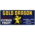 thumbnail image 2 of Anonymous 14x8 Gold Ornate Wood Frame and Double Matted Museum Art Print Titled - Gold Dragon Florida Citrus Fruit Label (1930-1950), 2 of 4