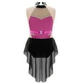 thumbnail image 4 of TSSOE Kids Girls Latin Jazz Dance Dress Ballroom Dancing Costume Sparkly Rhinestones Backless Leotard with Skirt Hot Pink&Black 16, 4 of 5