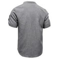 thumbnail image 5 of Men Short Sleeve Henley T-Shirt Casual Solid Color Button-up Henley Shirt Crew Neck Tee Tops, 5 of 5