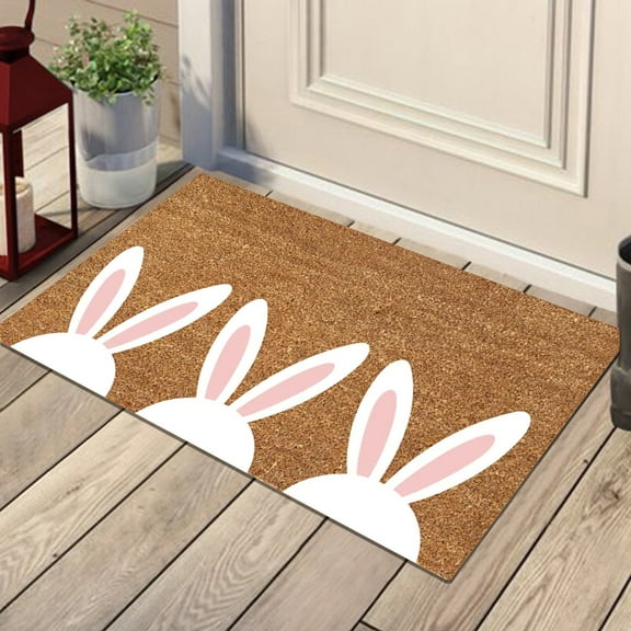 Easter Decration Welcome Doormasts Funny Cute Rabbit Ear Doormats Outdoor Easter Decor Doormat Welcome Mat for Outdoors Large Front Door Entrance Mat Inside Floor Mat Doormats for Entryway
