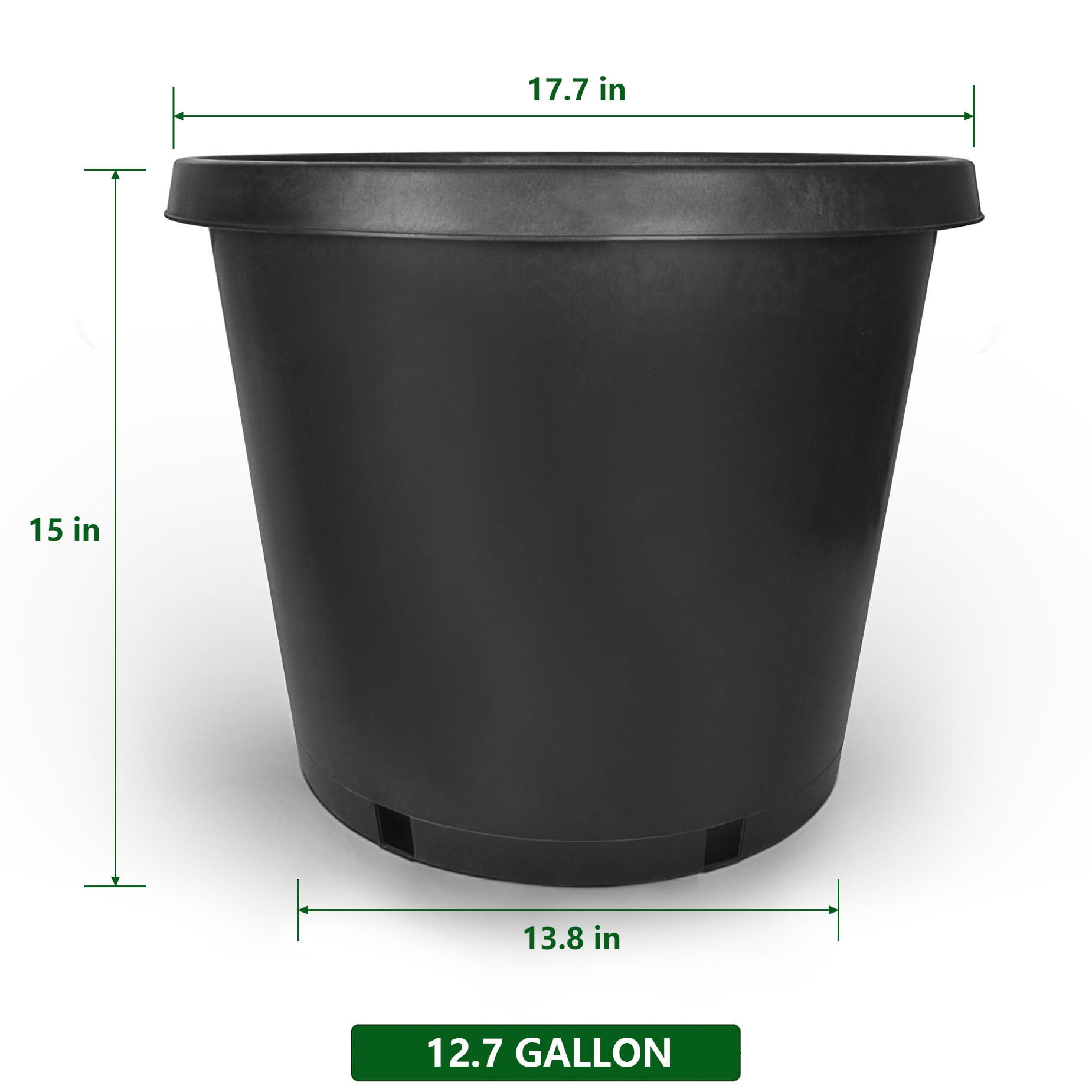 netuera Premium Black Plastic Nursery Plant Container Garden Planter Pots