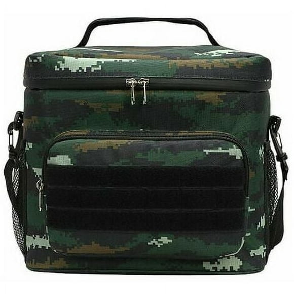 EcoNesxp Exquisite and Elegant Lunch Box Men and Women Double Layer Insulated Lunch Bag Adult Work Waterproof Handbag Tactical Bag with Adjustable Shoulder Straps Front Zipper Pocket and Two Large Po