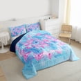 thumbnail image 3 of jejeloiu Boho Lotus Flower Twin Comforter Sets,Watercolor Floral Bedding Set For Girls Reversible 2 Pieces, 3 of 8