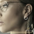 thumbnail image 6 of BEBERLINI Women Large Hoop Earrings Silver Plated 30 mm Hoops Fashion Jewelry 4 mm Thick, 6 of 8
