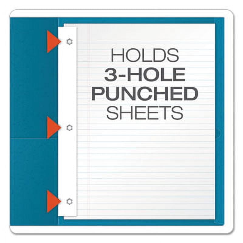 Oxford Twin-Pocket Folders with 3 Fasteners, Letter, 1/2" Capacity, Teal, 25/Box (57755)