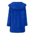 thumbnail image 4 of Virmaxy Women's Fleece Lined Fuzzy Coat Faux-Skin Topcoat Long Sleeve Body Warmer Jacket Coat Soft Warm Fluffy Outerwear For Women Blue M, 4 of 4