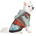 Disketp Red Train Hot Air Balloon Dog Hoodie Dog Clothes with Hat, Pet