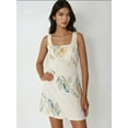 thumbnail image 5 of Square Neck Flower Pattern Linen Feel Mini Dress, 5 of 7