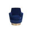 thumbnail image 2 of Navy Velvet Swivel Chair. Home Living. 360° Rotation. Deep Inviting Seat. Ergonomic Armrest. Stable. W28.3"×d29.3"×h32.7 360-degree Rotation Chair, Navy, Design For Comfort, 2 of 6