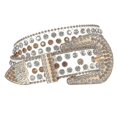 thumbnail image 1 of SAILING Cinturón de diamantes de imitación para hombres y mujeres, vaquero occidental, vaquera, cinturón de cuero con tachuelas brillantes para pantalones vaqueros, 1 of 5