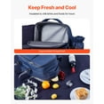thumbnail image 3 of VEVOR Picnic Backpack, Beach Picnic Backpack Bag for 2 Person with Insulated Cooler Compartment, Detachable Bottle/Wine Holder, Lightweight Blanket, Plates & Cutlery Set for Hiking, Camping,Navy Blue, 3 of 9