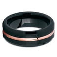 thumbnail image 2 of Rose Gold Tungsten Wedding Ring,Black Tungsten Wedding Ring,Unique Wedding Ring,Black Tungsten Ring,Engagement Ring, 2 of 4