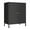 Black-1, variant on Small 2 Transparent Door Metal Storage Side Buffet Cabinet for Bed Room,Living Room,Entryway,Hallway,Home,Hotel,Office,Garage,Kitchen,1 Removable Shelf.
