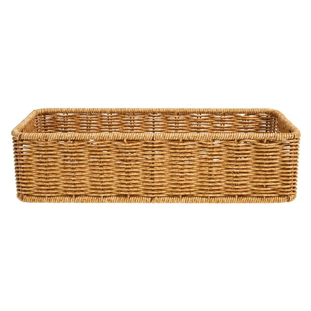 Simulación Rattan Bandeja Almacenamiento Canasta Tejido Fruta Bandeja Exquisita Placa de almacenamiento