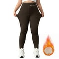 thumbnail image 2 of YDFCWXW Women's Soft Cloud Fleece Leggings Slim Casual Warm Winter Solid Pants (Coffee, M), 2 of 9