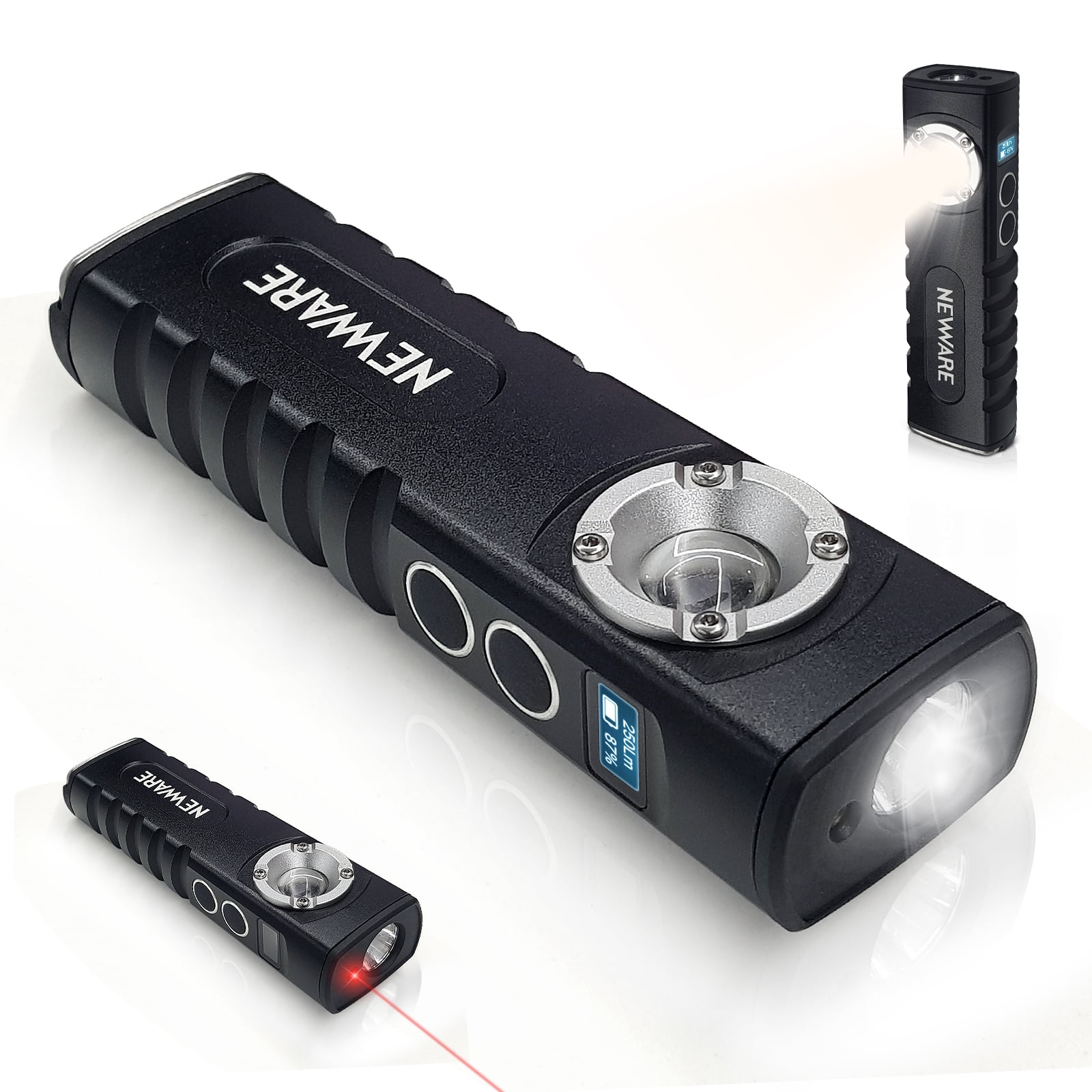 NEWWARE Rechargeable LED Flashlights,370 High Lumens Waterproof