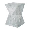 thumbnail image 6 of Geometric Hourglass Accent Table with Faux Marble Finish - Modern Indoor/Outdoor Side Table, Green, 6 of 10