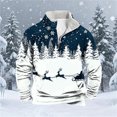 thumbnail image 5 of RUTAYY Boys Quarter Zip Sweatshirt Christmas Reindeer Tree Graphic Loose Fit Long Sleeve Casual Top, Navy, 5 of 6