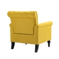 thumbnail image 5 of Modern Accent Chair, Upholstered Armchair Club Chair with Tufted Back and Wood Legs, Mid-Century Chesterfield Single Sofa for Living Room Bedroom Office, Yellow, 5 of 9