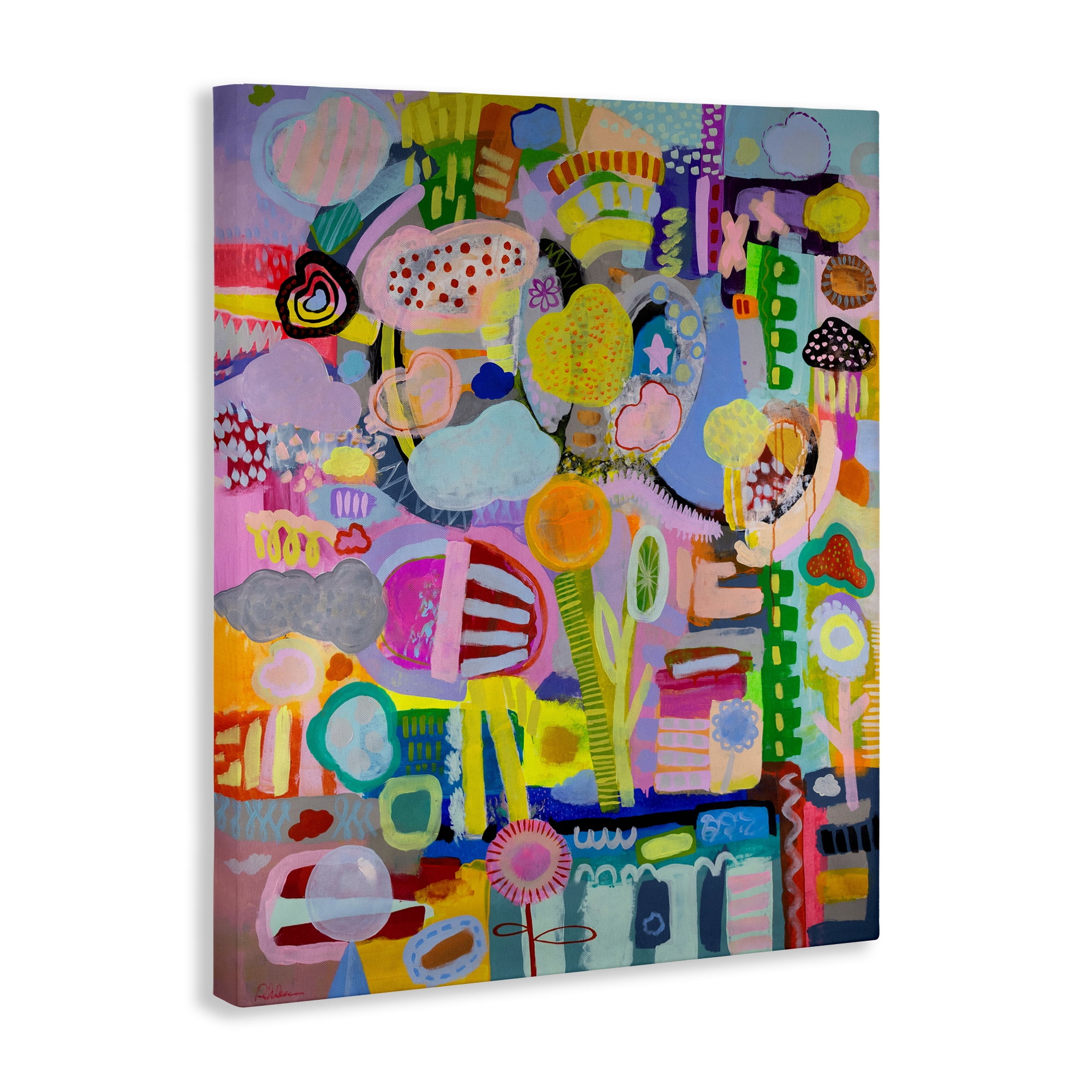 Stupell Industries Big Happy Whimsical Collage Canvas Wall Art, design by Mary Robertson