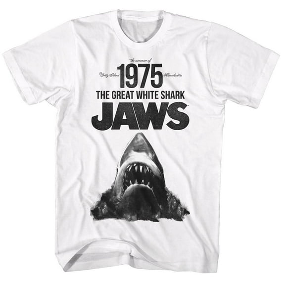 Jaws Summer Of 75 White Adult T-Shirt 5Xl